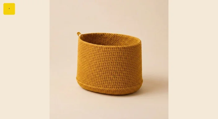 Straight cylindrical crochet bag body built above an oval base